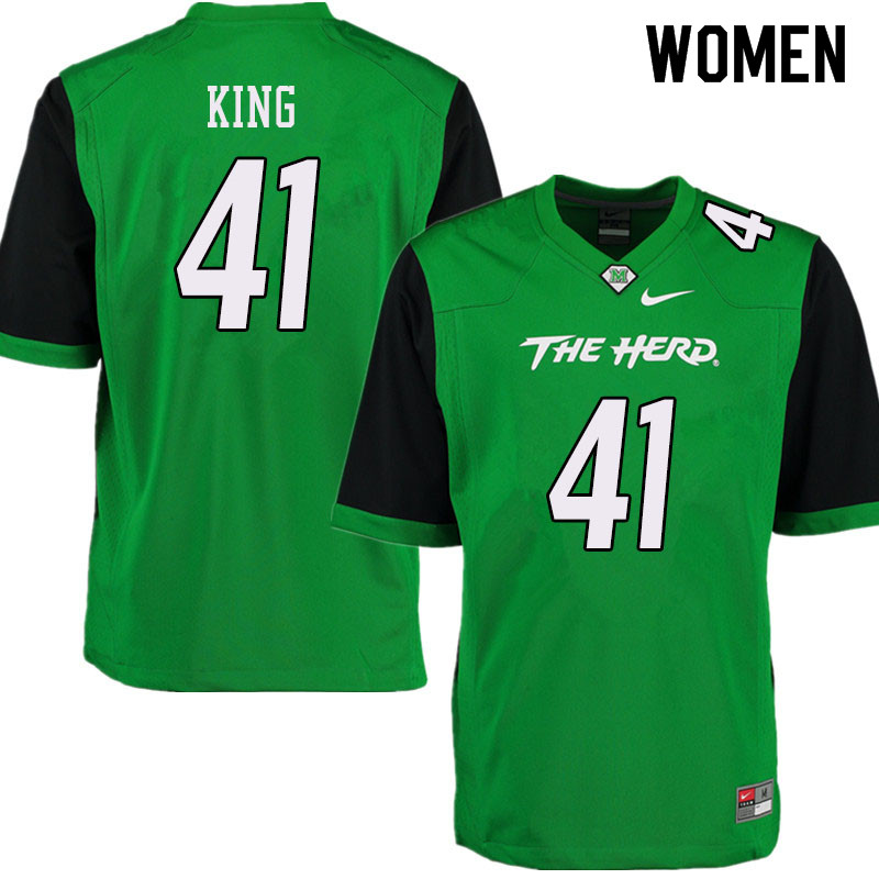 Women #41 Kenard King Marshall Thundering Herd College Football Jerseys Sale-Green